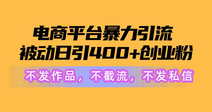 电商平台暴力引流,被动日引400+创业粉不发作品，不截流，不发私信-悟空云赚AI