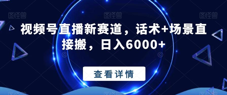 视频号直播新赛道，话术+场景直接搬，日入6000+-悟空云赚AI