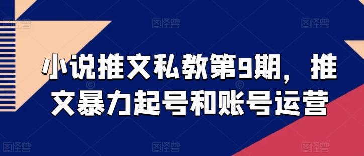 小说推文私教第9期，推文暴力起号和账号运营-悟空云赚AI