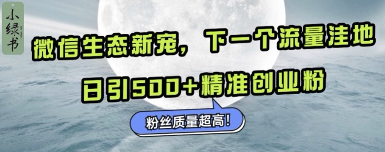 微信生态新宠小绿书：下一个流量洼地，日引500+精准创业粉，粉丝质量超高-悟空云赚AI
