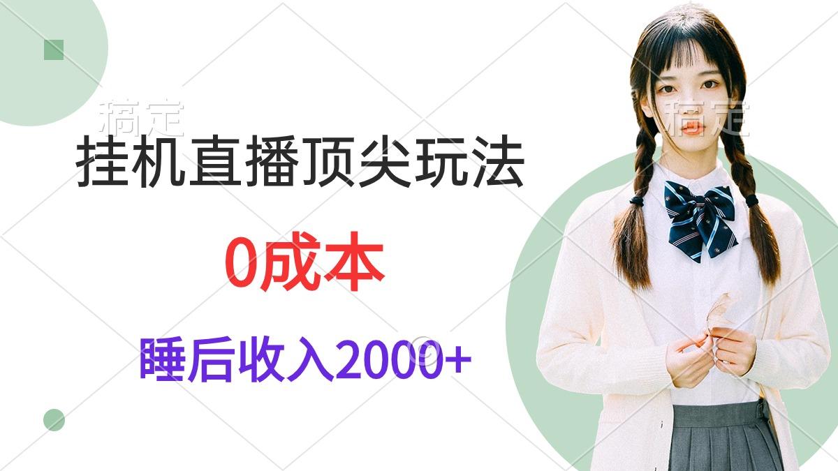 (9715期)挂机直播顶尖玩法，睡后日收入2000+、0成本，视频教学-悟空云赚AI