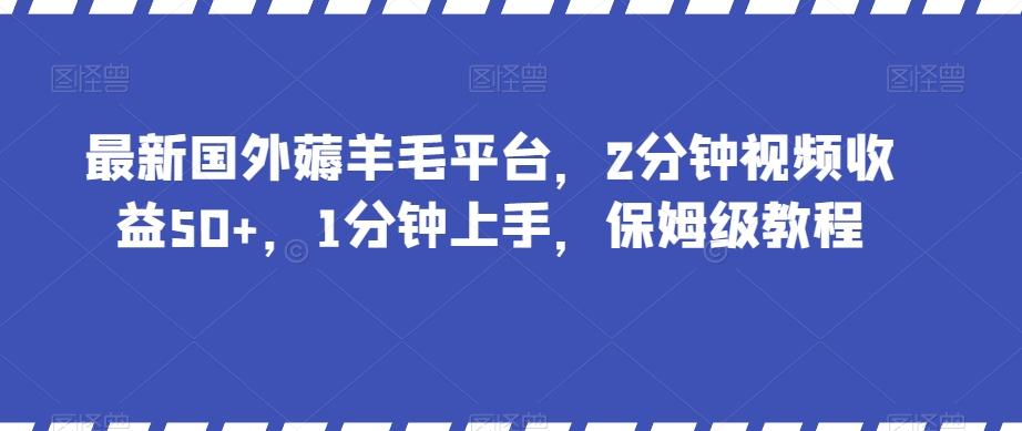 最新国外薅羊毛平台，2分钟视频收益50+，1分钟上手，保姆级教程【揭秘】-悟空云赚AI