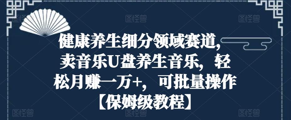 健康养生细分领域赛道，卖音乐U盘养生音乐，轻松月赚一万+，可批量操作【保姆级教程】-悟空云赚AI