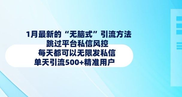 1月最新的无脑式引流方法，跳过平台私信风控，每天都可以无限发私信，单天引流500+精准用户-悟空云赚AI
