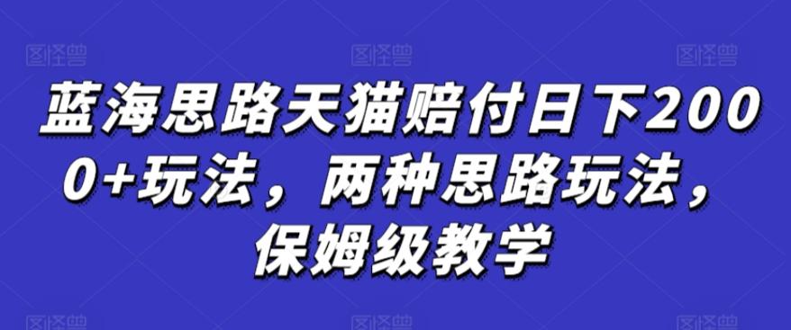 蓝海思路天猫赔付日下2000+玩法，两种思路玩法，保姆级教学【仅揭秘】-悟空云赚AI