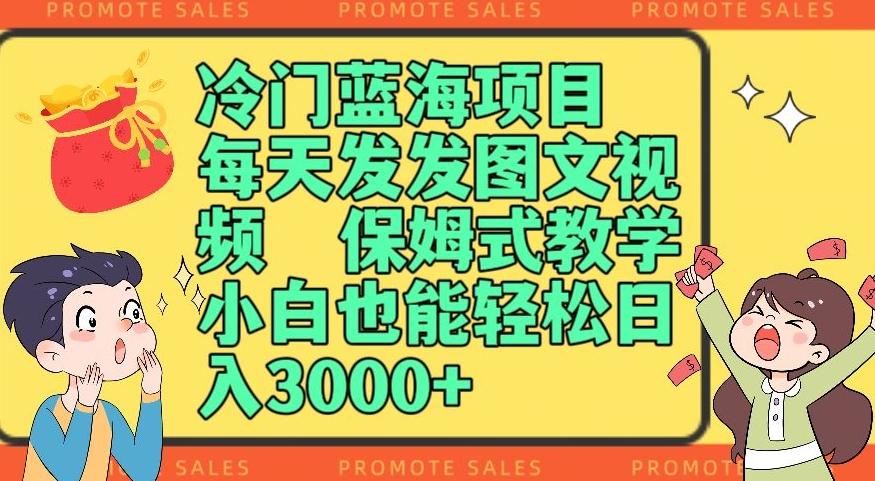 冷门蓝海项目，每天发发图文视频，保姆式教学，小白也能轻松日入3000+-悟空云赚AI