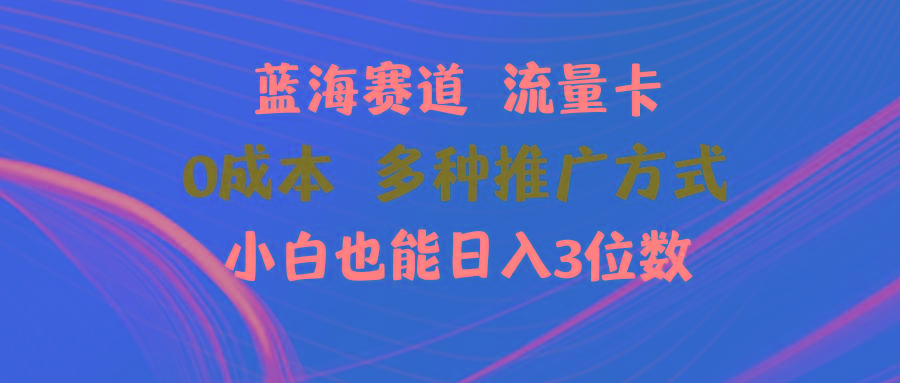 蓝海赛道 流量卡 0成本 小白也能日入三位数-悟空云赚AI