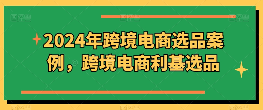 2024年跨境电商选品案例，跨境电商利基选品(更新)-悟空云赚AI