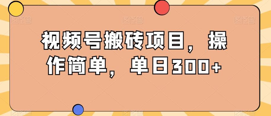 视频号搬砖项目，操作简单，单日300+-悟空云赚AI