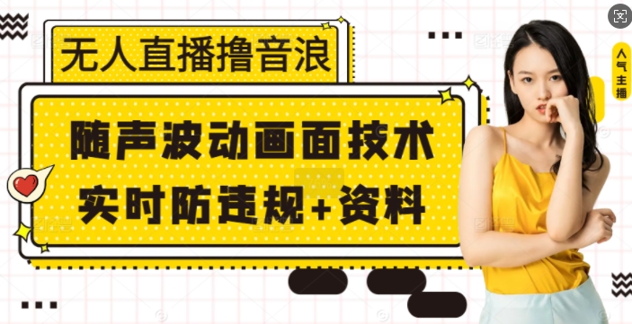 无人直播撸音浪+随声波动画面技术+实时防违规+资料【揭秘】-悟空云赚AI