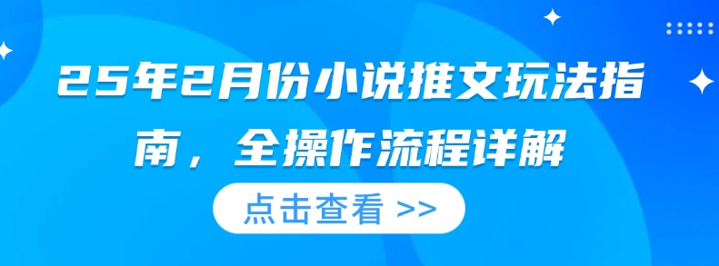 25年2月份小说推文玩法指南，全操作流程详解-悟空云赚AI