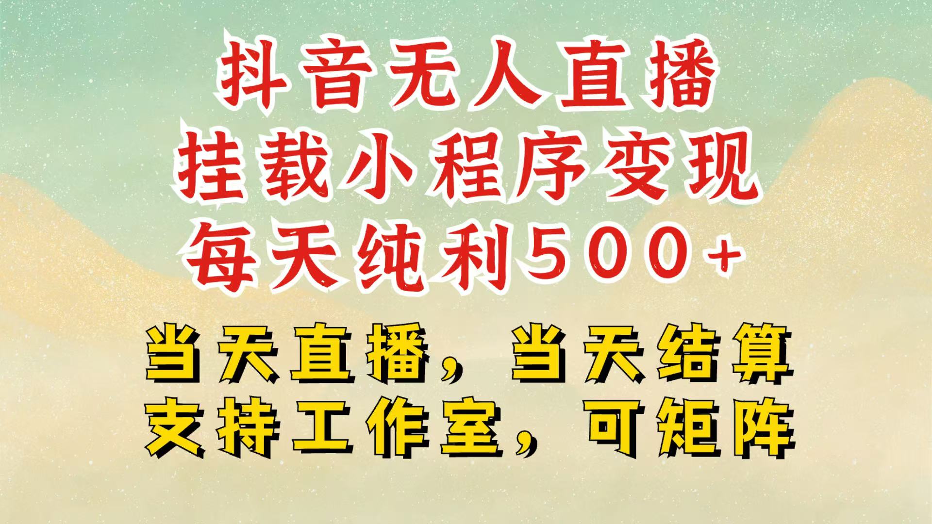 抖音无人挂机项目，轻松日入500+,挂载小程序玩法，不违规不封号，有号的一定挂起来-悟空云赚AI