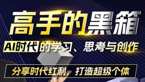 高手的黑箱：AI时代学习、思考与创作-分红时代红利，打造超级个体-悟空云赚AI