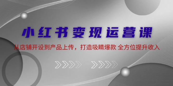 小红书变现运营课：从店铺开设到产品上传，打造吸睛爆款 全方位提升收入-悟空云赚AI
