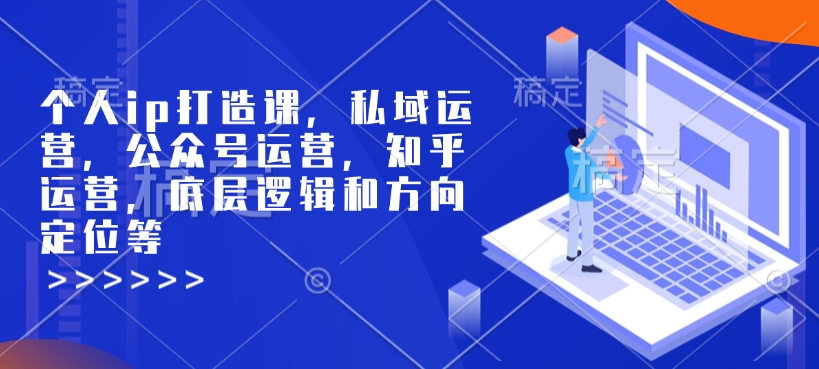 个人ip打造课，私域运营，公众号运营，知乎运营，底层逻辑和方向定位等-悟空云赚AI