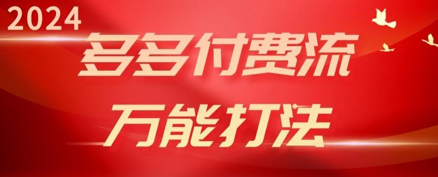 2024多多付费流万能打法、强付费起爆、流量逻辑、高转化、高投产【揭秘】-悟空云赚AI