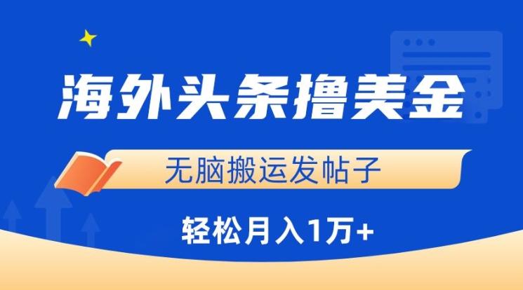 海外头条撸美金，无脑搬运发帖子，月入1万+，小白轻松掌握【揭秘】-悟空云赚AI