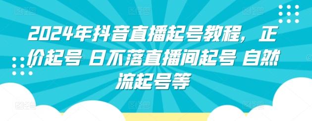 2024年抖音直播起号教程，正价起号 日不落直播间起号 自然流起号等-悟空云赚AI