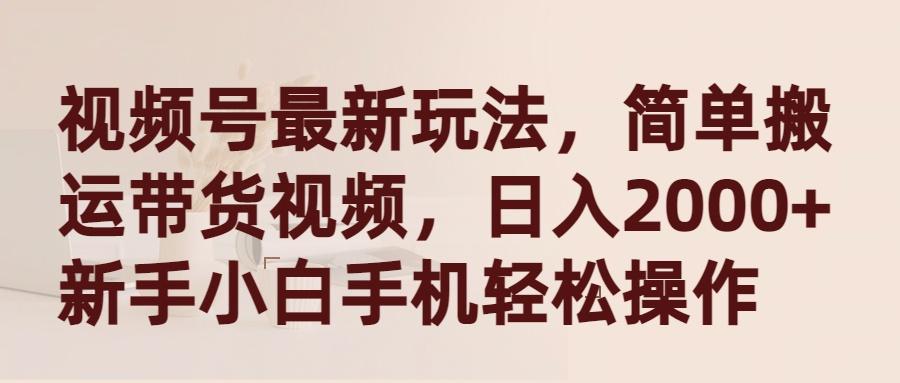 (9486期)视频号最新玩法，简单搬运带货视频，日入2000+，新手小白手机轻松操作-悟空云赚AI