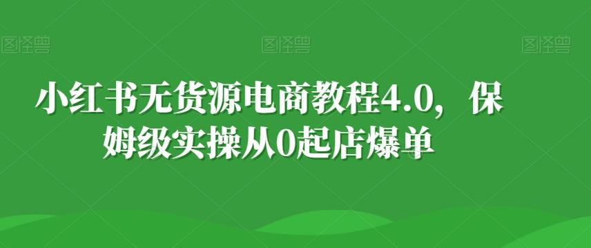 小红书无货源电商教程4.0，保姆级实操从0起店爆单【拆解】-悟空云赚AI