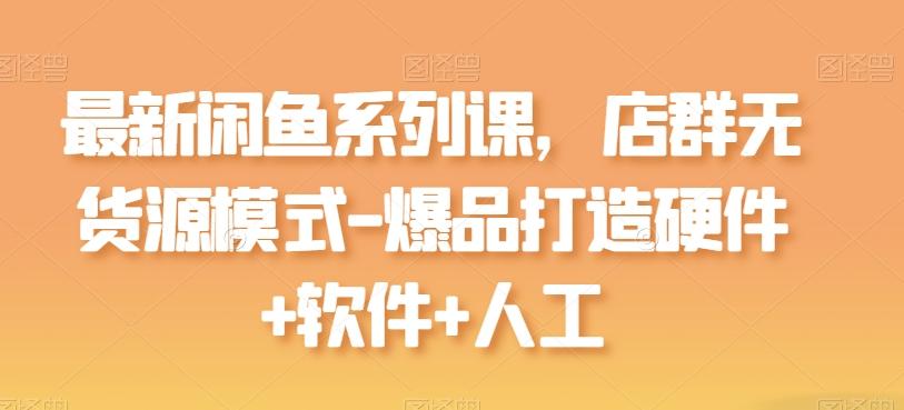 最新闲鱼系列课，店群无货源模式-爆品打造硬件+软件+人工-悟空云赚AI