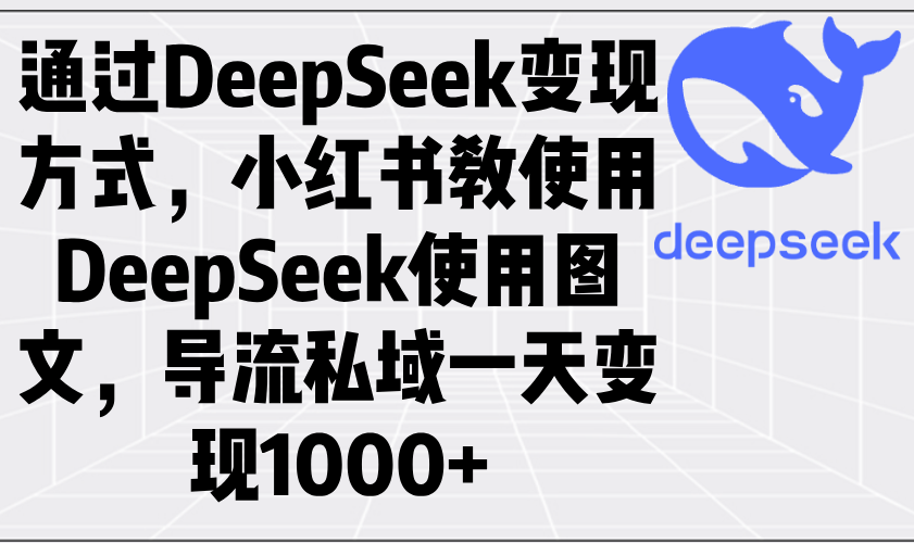 通过DeepSeek变现方式，小红书教使用DeepSeek图文，导流私域一天变现1000+-悟空云赚AI