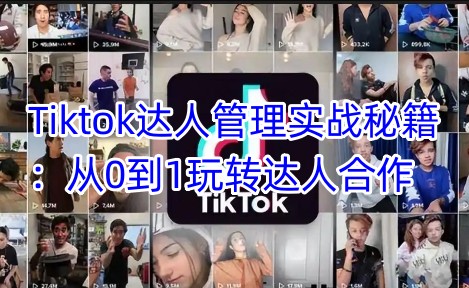 Tiktok达人管理实战秘籍：从0到1玩转达人合作-悟空云赚AI