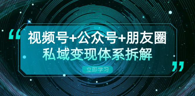 视频号+公众号+朋友圈私域变现体系拆解，全体平台流量枯竭下的应对策略-悟空云赚AI
