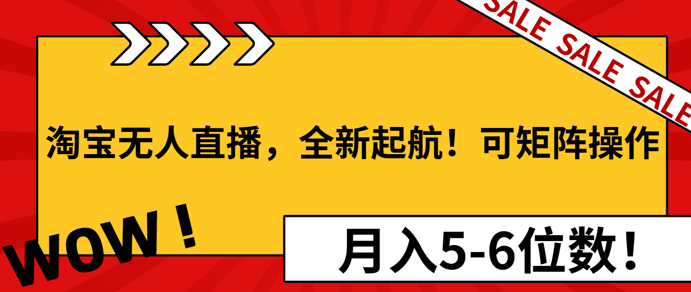淘宝无人直播，全新起航！可矩阵操作，月入5-6位数！-悟空云赚AI