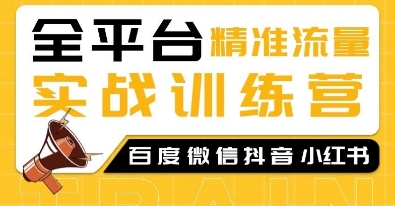 全平台精准流量实战训练营，百度微信抖音小红书SEO引流教程-悟空云赚AI