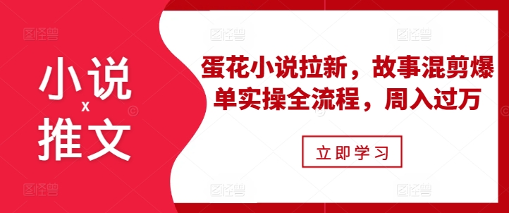 小说推文之蛋花小说拉新，故事混剪爆单实操全流程，周入过万-悟空云赚AI