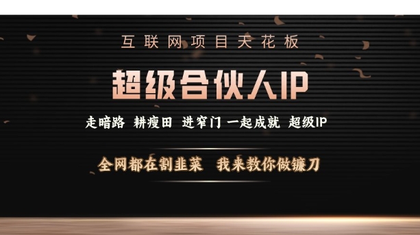 互联网项目天花板，超级合伙人IP，全网都在割韭菜，我来教你做镰刀【仅揭秘】-悟空云赚AI