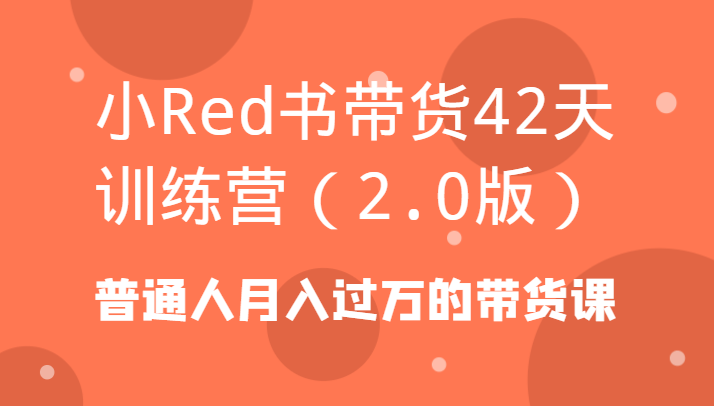 小Red书带货42天训练营(2.0版)普通人月入过万的带货课-悟空云赚AI